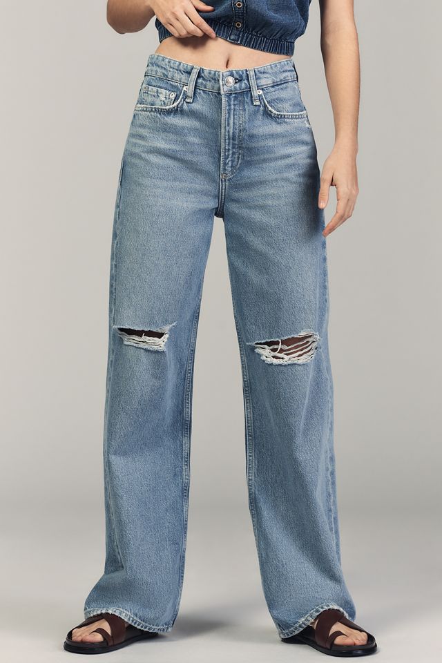 rag & bone Logan Mid-Rise Wide-Leg Jeans #1
