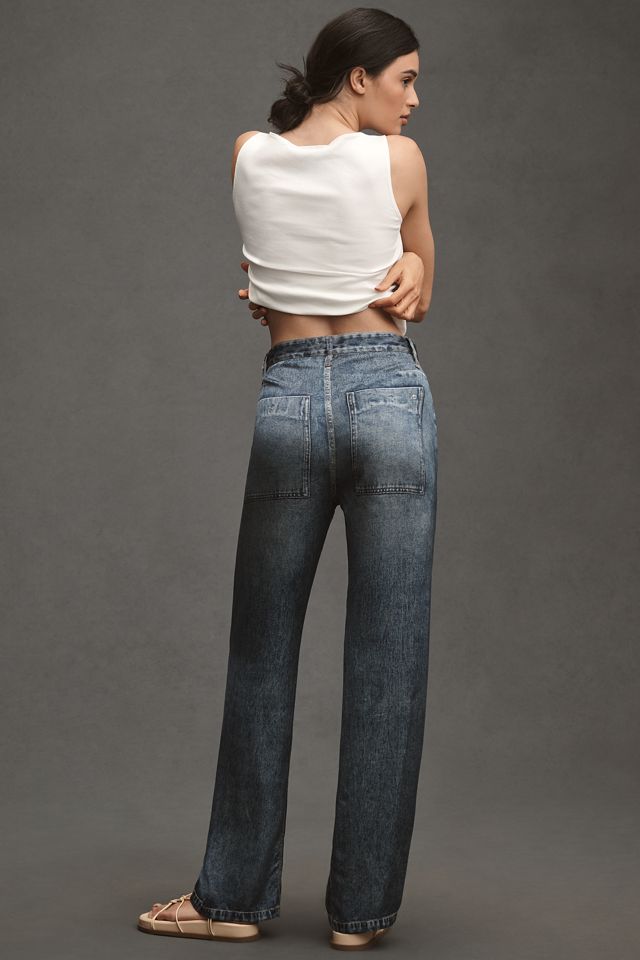rag & bone Miramar Satin Logan Mid-Rise Wide-Leg Carpenter Jeans