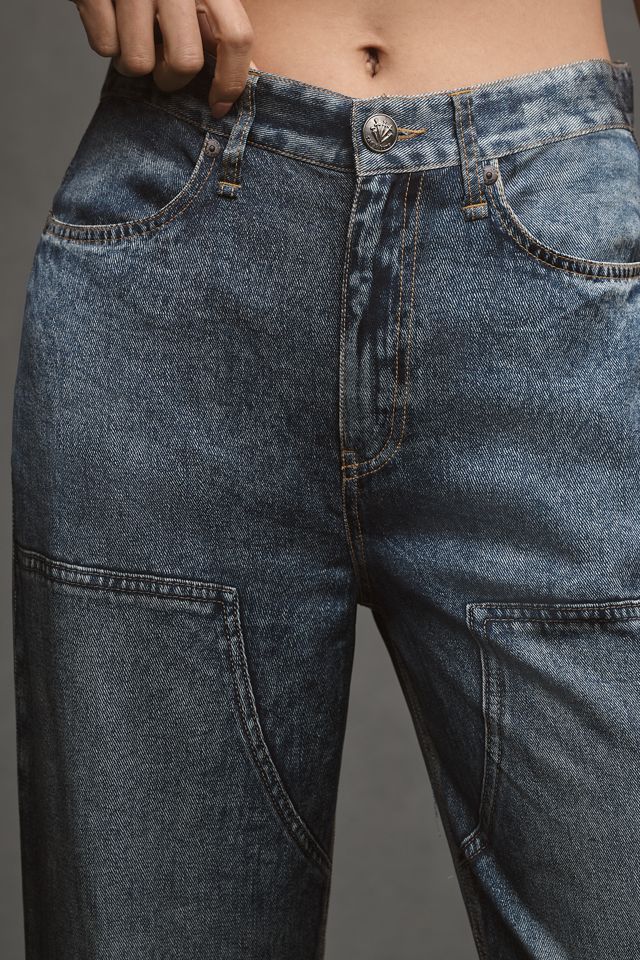 rag & bone Miramar Satin Logan Mid-Rise Wide-Leg Carpenter Jeans #3