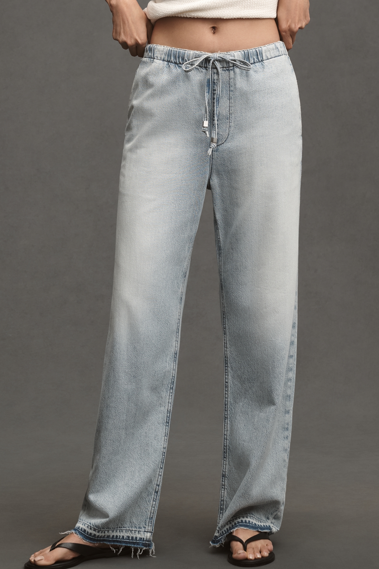 rag & bone Ultra Featherweight Logan High-Rise Wide-Leg Drawstring Jeans