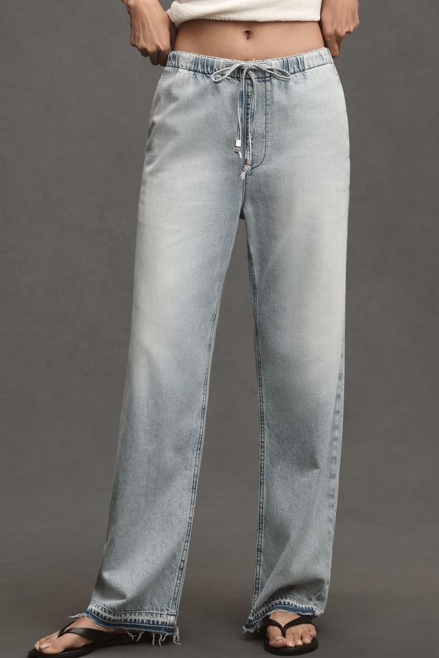 rag & bone Ultra Featherweight Logan High-Rise Wide-Leg Drawstring Jeans #1
