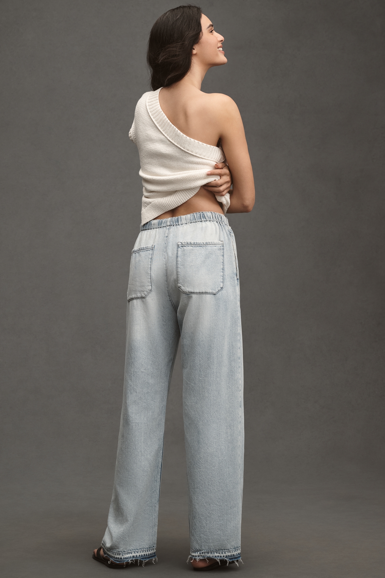 rag & bone Ultra Featherweight Logan High-Rise Wide-Leg Drawstring Jeans