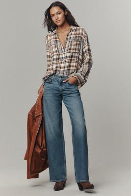 Rag & Bone Saige Low-rise Relaxed Straight-leg Jeans In Blue