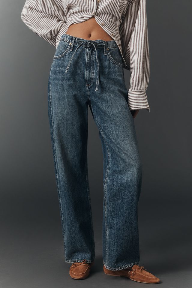 rag & bone Phoebe Drawstring High-Rise Wide-Leg Jeans #1