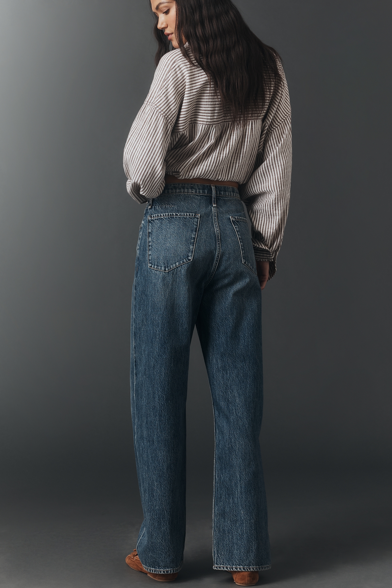 rag & bone Phoebe Drawstring High-Rise Wide-Leg Jeans