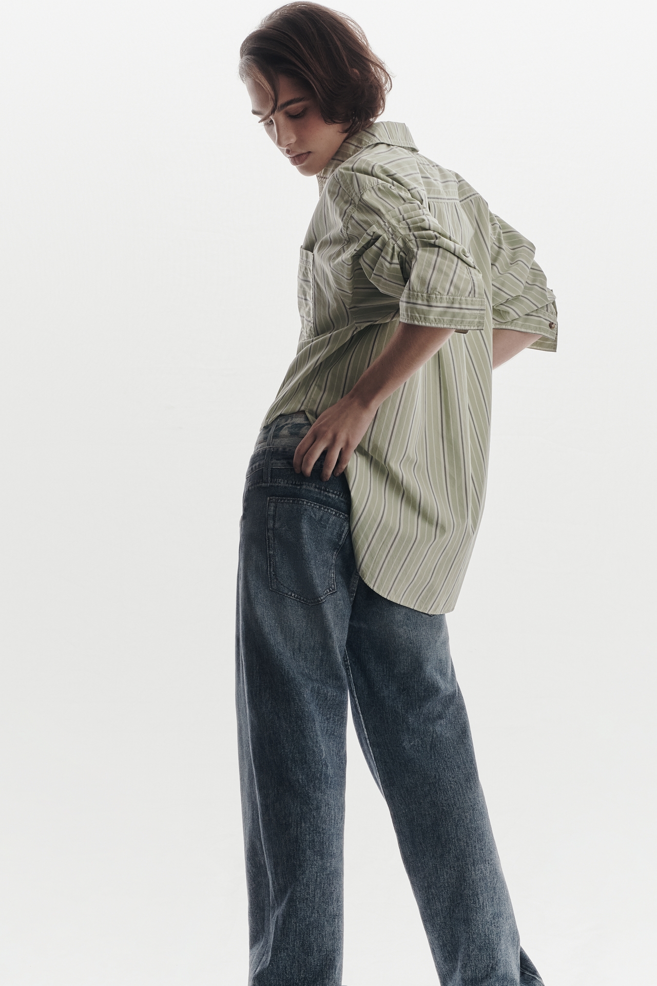 rag & bone Cotton Miramar Combo Logan High-Rise Wide-Leg Jeans