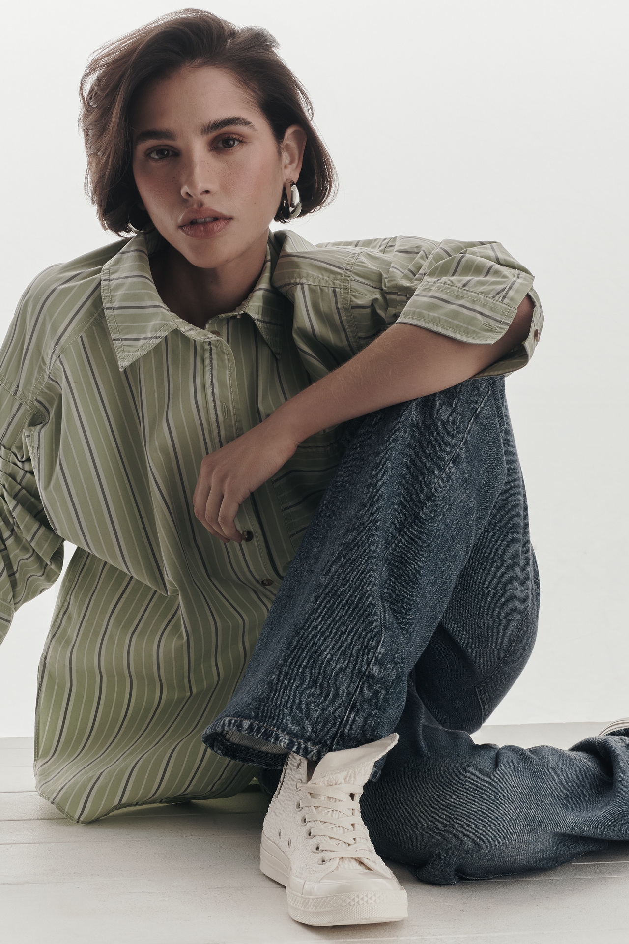 rag & bone Cotton Miramar Combo Logan High-Rise Wide-Leg Jeans