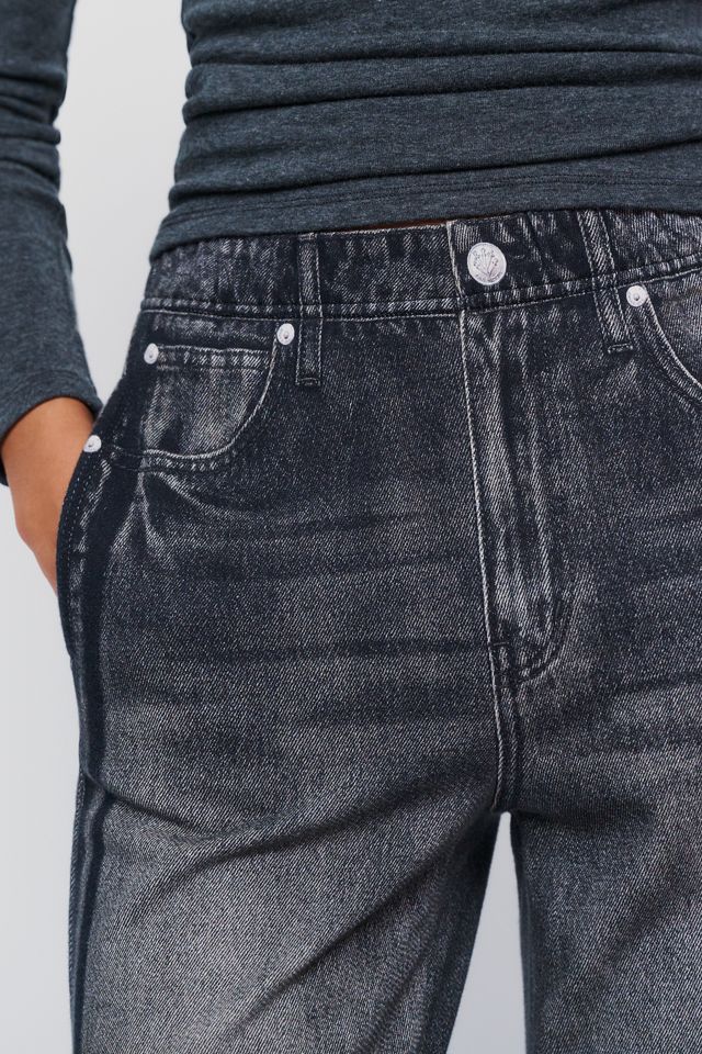 rag & bone rb Miramar Terry High Rise Wide Leg Track Jeans #1