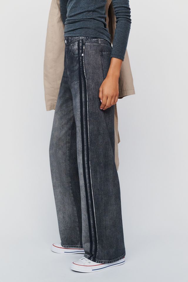 rag & bone rb Miramar Terry High Rise Wide Leg Track Jeans #2