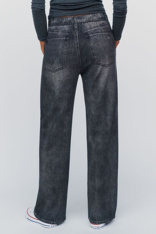 rag & bone rb Miramar Terry High Rise Wide Leg Track Jeans #3