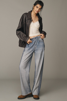 Rag & Bone Miramar High-rise Wide-leg Track Jeans In Blue