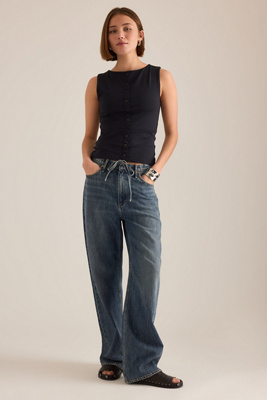 Rag & Bone Phoebe Low-rise Jeans In Blue