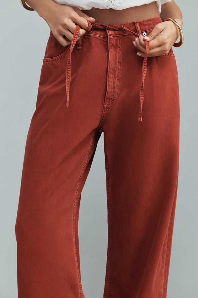 rag & bone Phoebe Drawstring High-Rise Wide-Leg Jeans #1