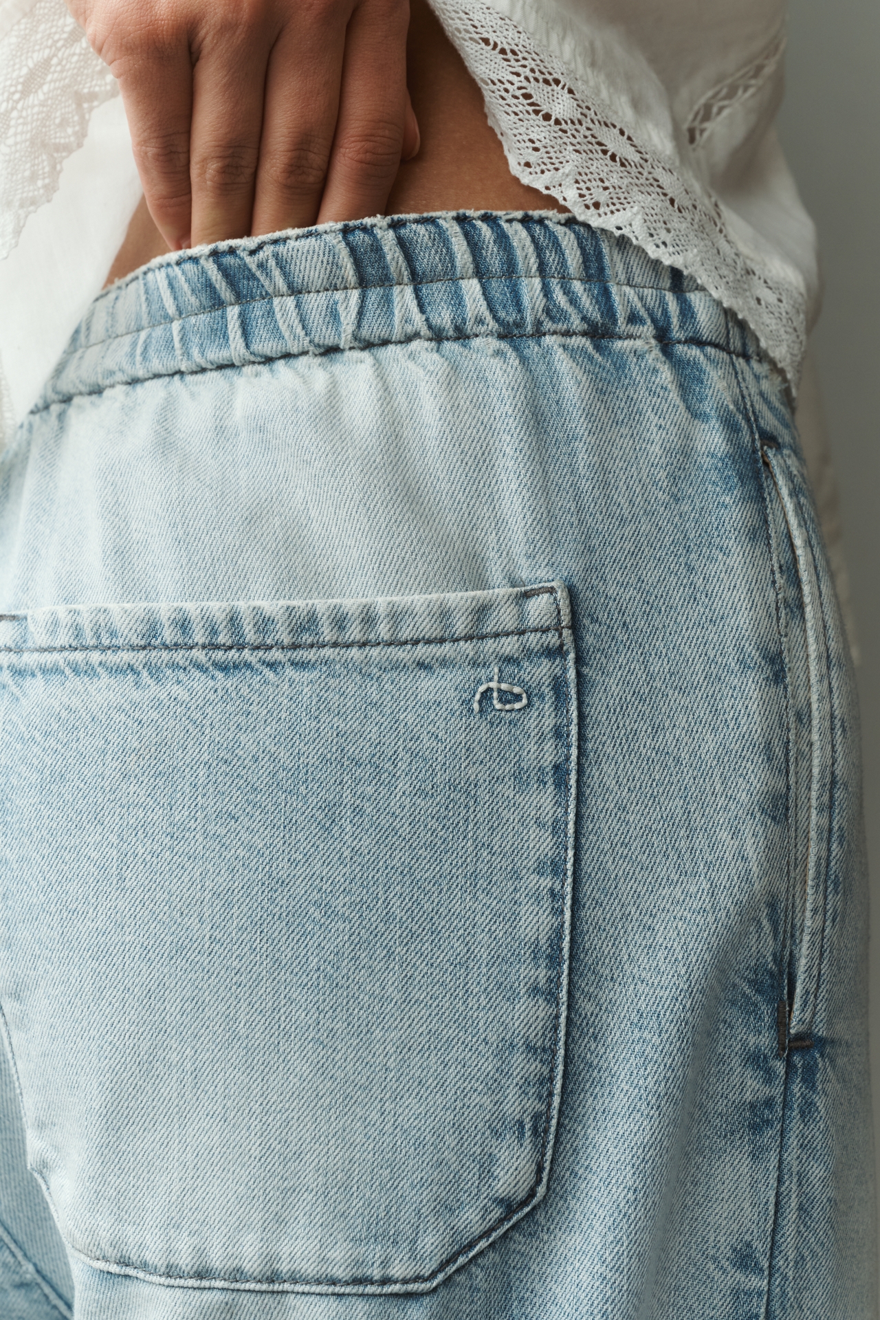 rag & bone Logan Featherweight Pull-On Wide-Leg Jeans