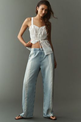 rag & bone Logan Featherweight Pull-On Wide-Leg Jeans