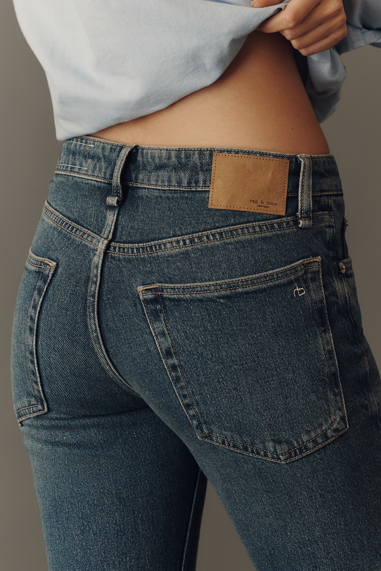 rag & bone Harlow Low-Rise Straight-Leg Jeans