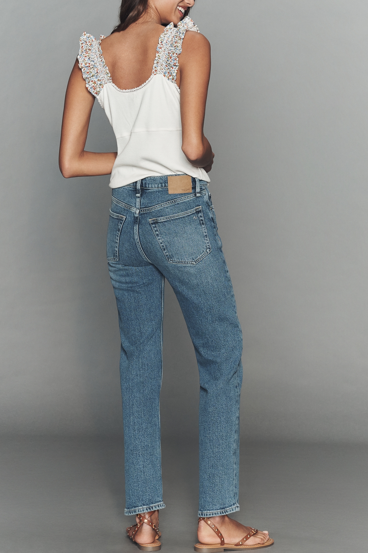 rag & bone Harlow Ankle Low-Rise Straight-Leg Jeans