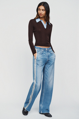 rag & bone Miramar Terry High Rise Wide Leg Jeans by Anthropologie
