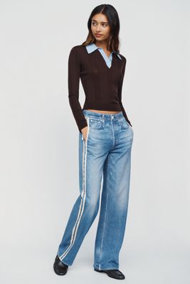 rag & bone Miramar Terry High Rise Wide Leg Jeans 