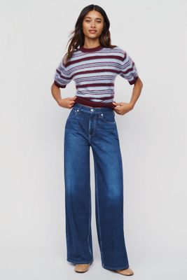 rag & bone Sofie Miramar Terry High Rise Wide Leg Jeans by Anthropologie