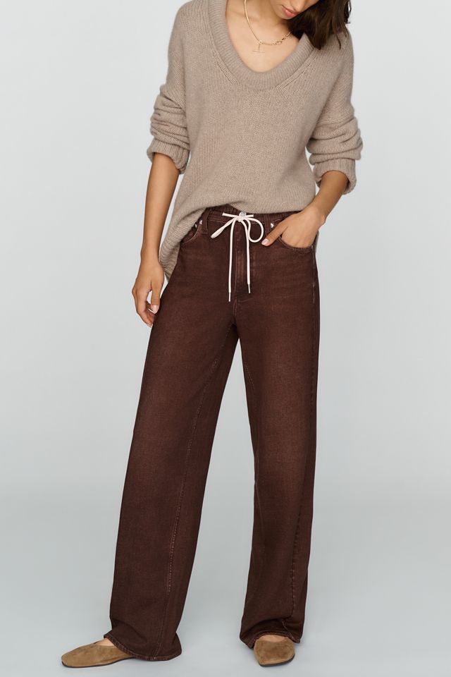 rag & bone Miramar Terry Drawcord High-Rise Wide-Leg Jeans #1