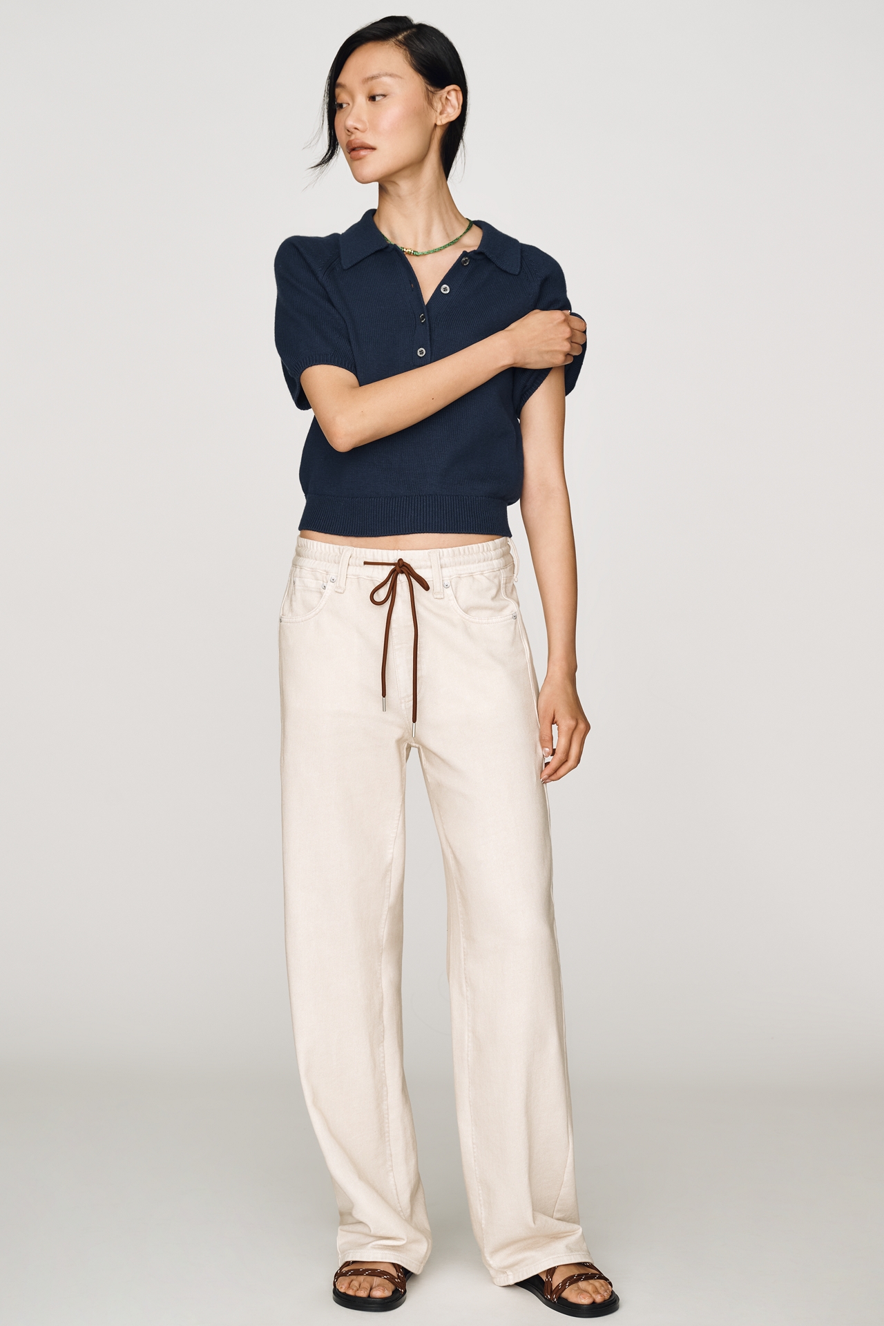 rag & bone Miramar Terry High-Rise Wide-Leg Jeans