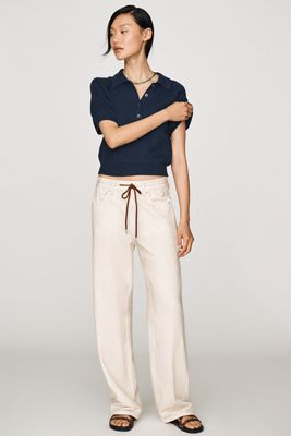 rag & bone Miramar Terry High-Rise Wide-Leg Jeans