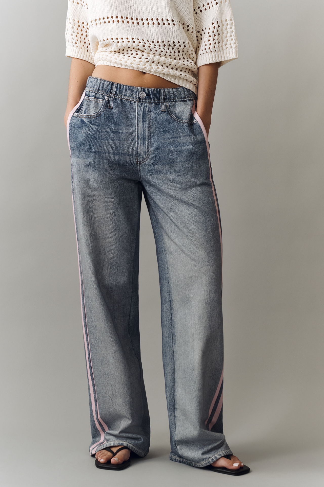 rag & bone Miramar Terry High Rise Wide Leg Jeans