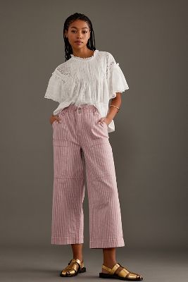 Maeve Gingham High-Rise Capri Pants