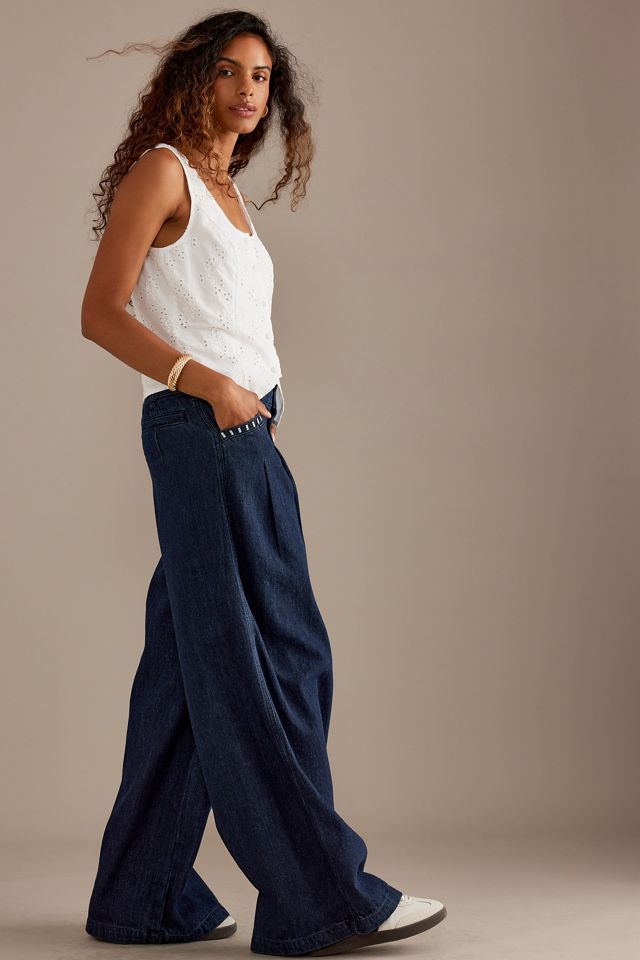 【Mochi】flare wide pants Seventy + Mochi Bay Mid-Rise Wide-Leg Jeans | Anthropologie
