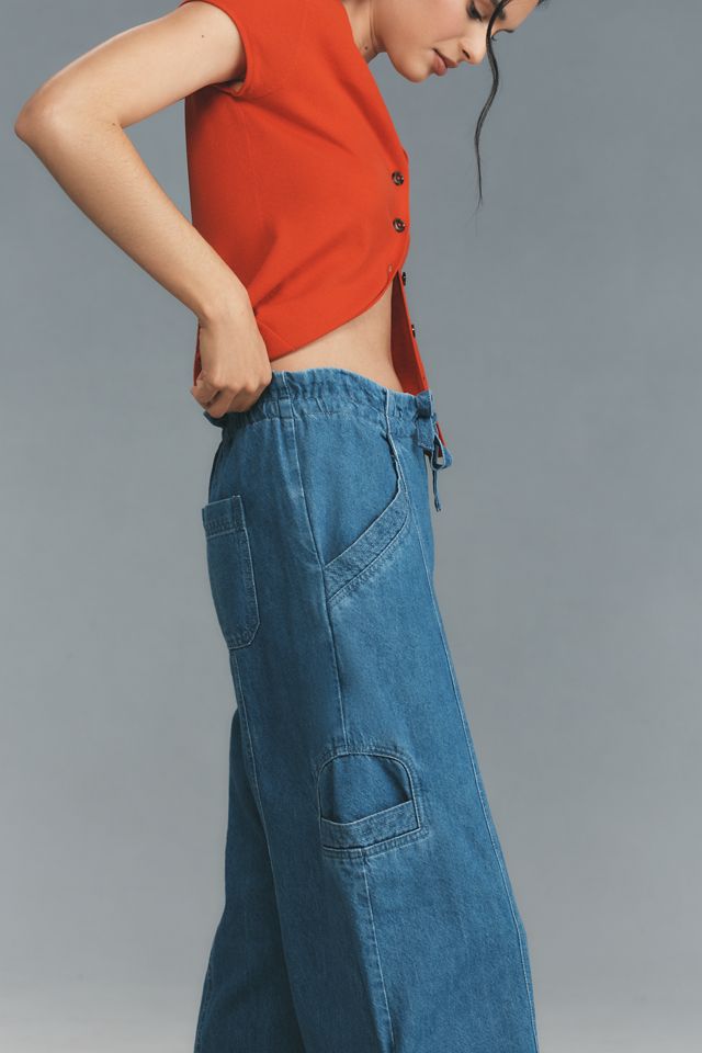 Seventy + Mochi Juno High-Rise Wide-Leg Tie-Waist Jeans #3