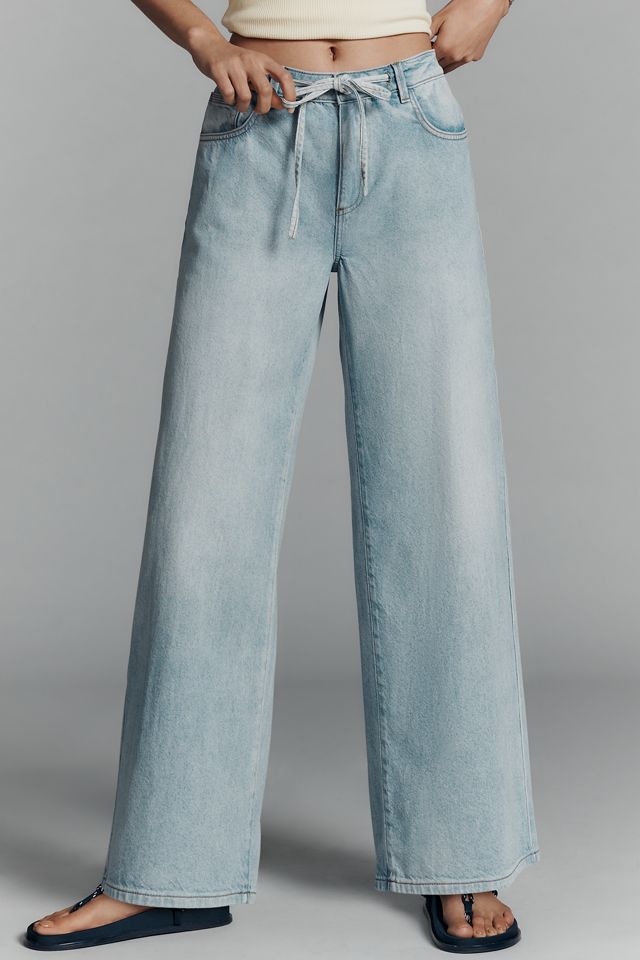 Seventy + Mochi Blake High-Rise Wide-Leg Tie-Waist Jeans #1