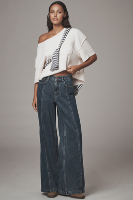 Seventy + Mochi Bay High-rise Wide-leg Jeans In Blue