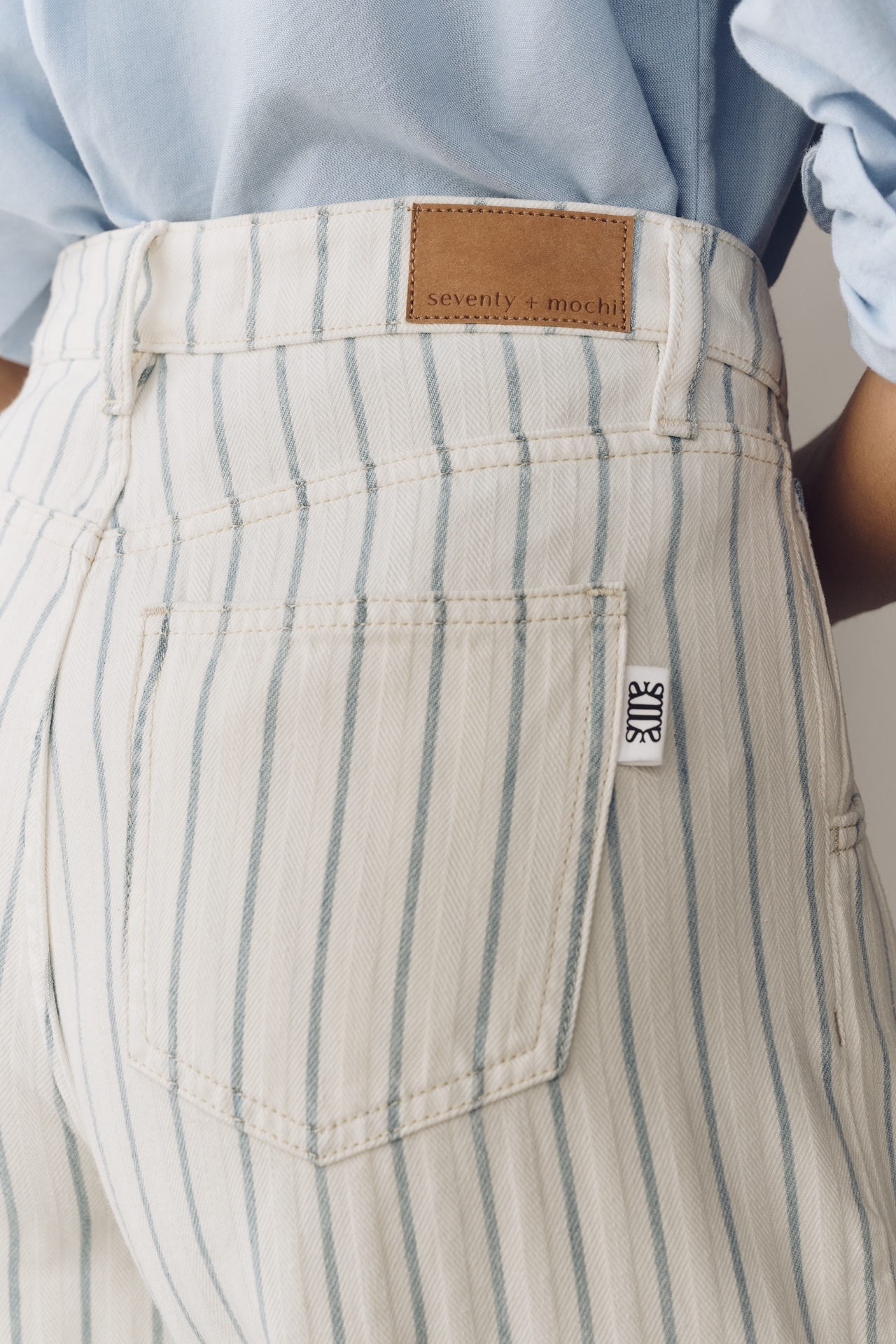 Seventy + Mochi Nina Striped Mid-Rise Straight-Leg Jeans