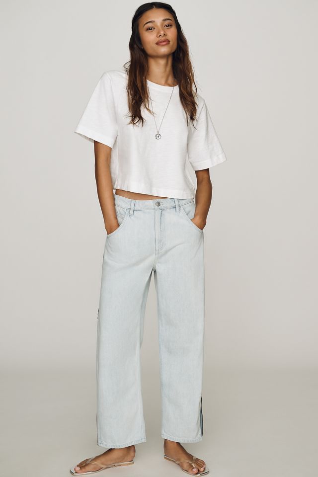 Seventy + Mochi Bo Zipper High-Rise Barrel-Leg Jeans | Anthropologie
