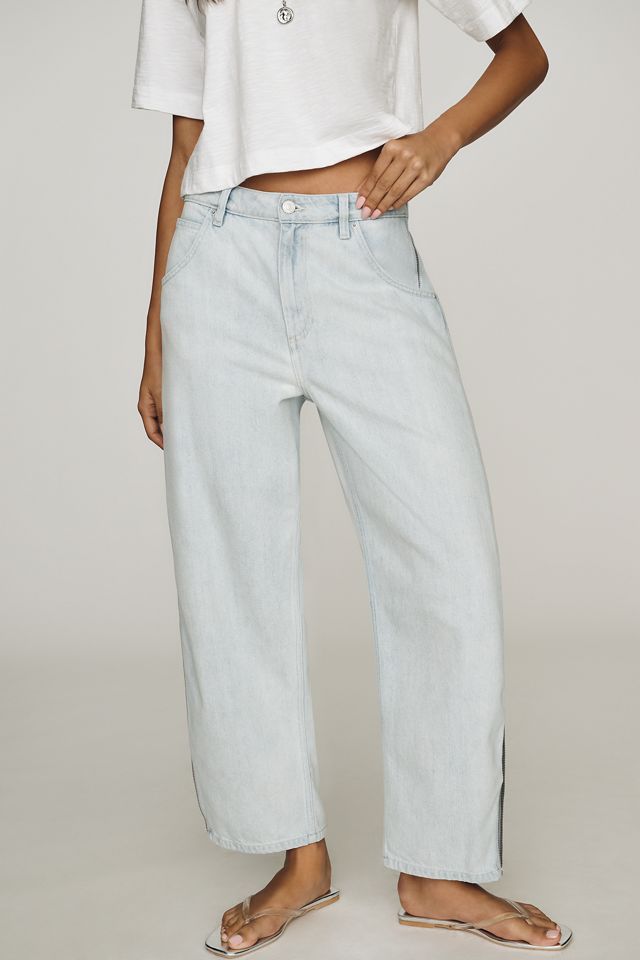 Seventy + Mochi Bo Zipper High-Rise Barrel-Leg Jeans #2