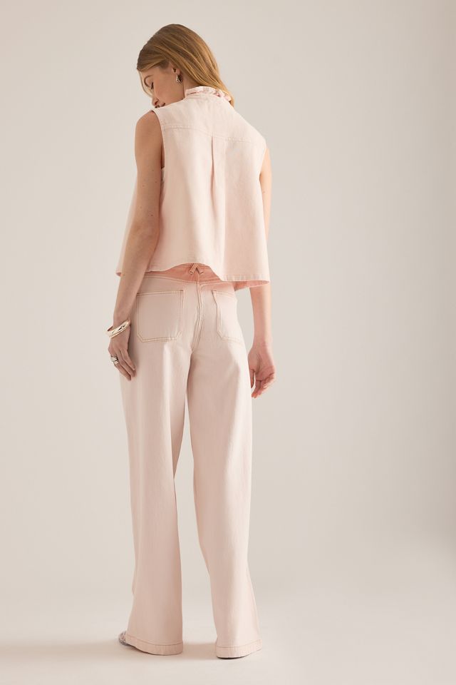 Seventy + Mochi Bay Blush High-Rise Wide-Leg Jeans #1