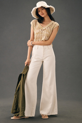 Frame Le Palazzo High-rise Wide-leg Jeans In White