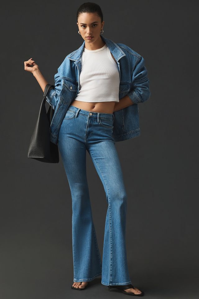 Le Shape high-rise flared jeans in blue - Frame