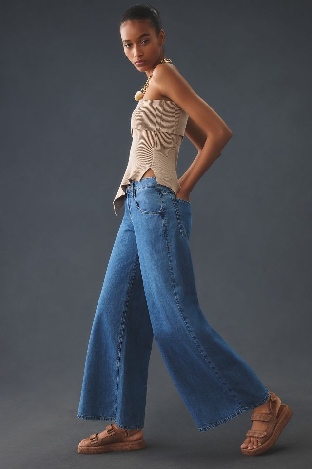 Mid Rise Wide Leg Jeans