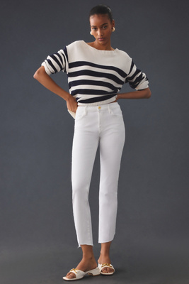 Frame Le High Straight High-rise Straight-leg Stretch-denim Jeans In White