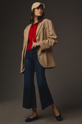 Frame Le Slim Palazzo Bardot Pocket Jeans In Blue