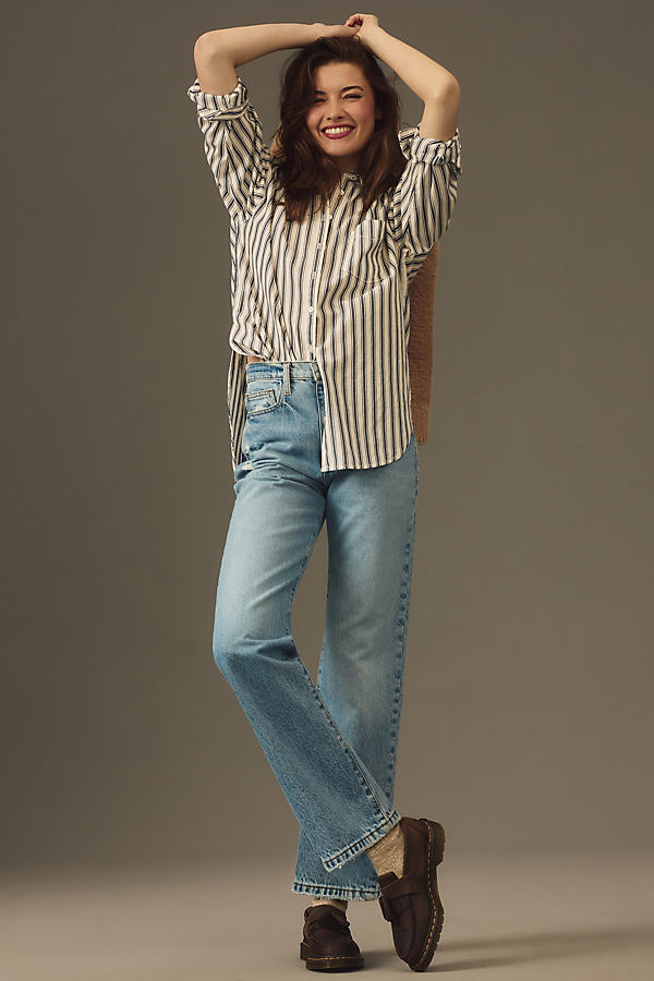 Frame Le Jane High-rise Straight-leg Jeans In Blue