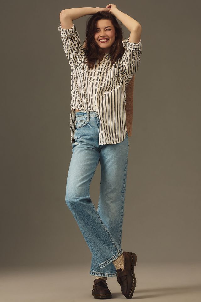 Frame high rise shop straight leg jeans