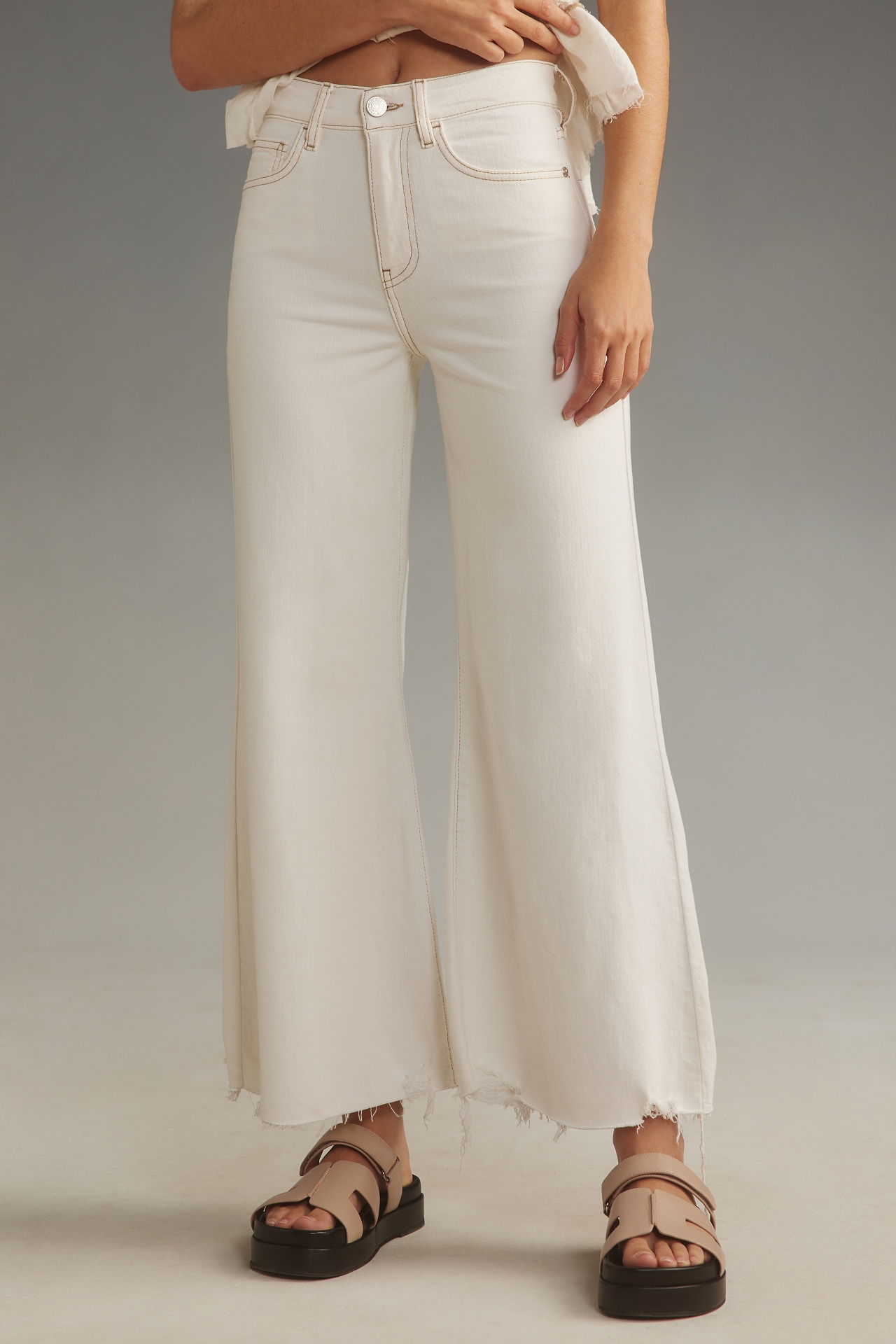 FRAME Le Palazzo Crop High-Rise Wide-Leg Jeans