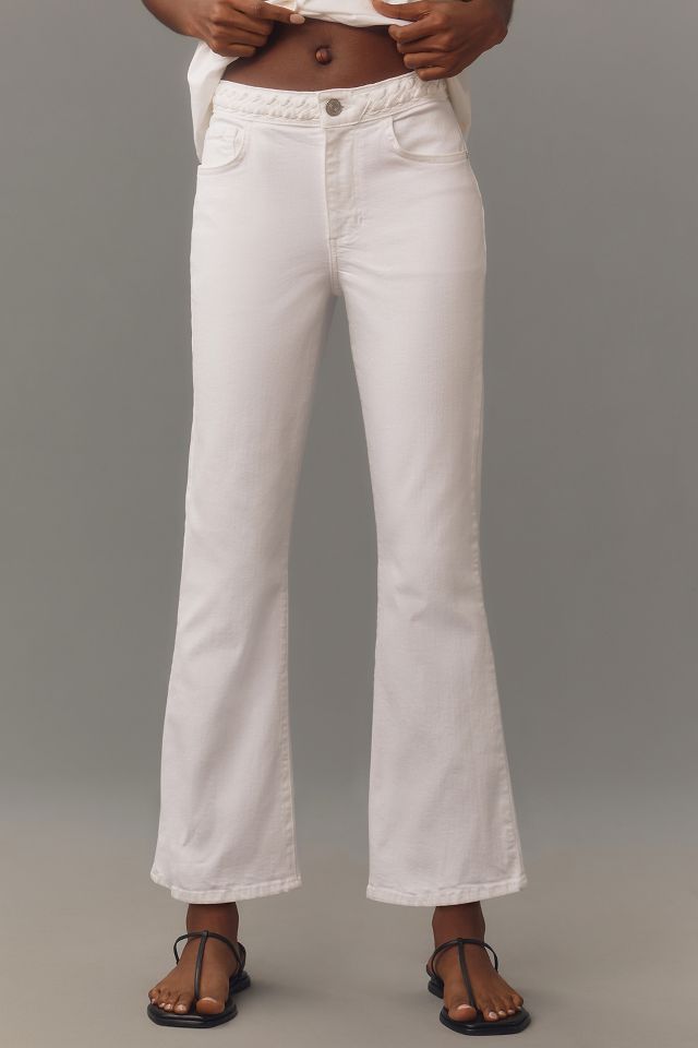 FRAME Braided Waistband Mid-Rise Bootcut Jeans | Anthropologie