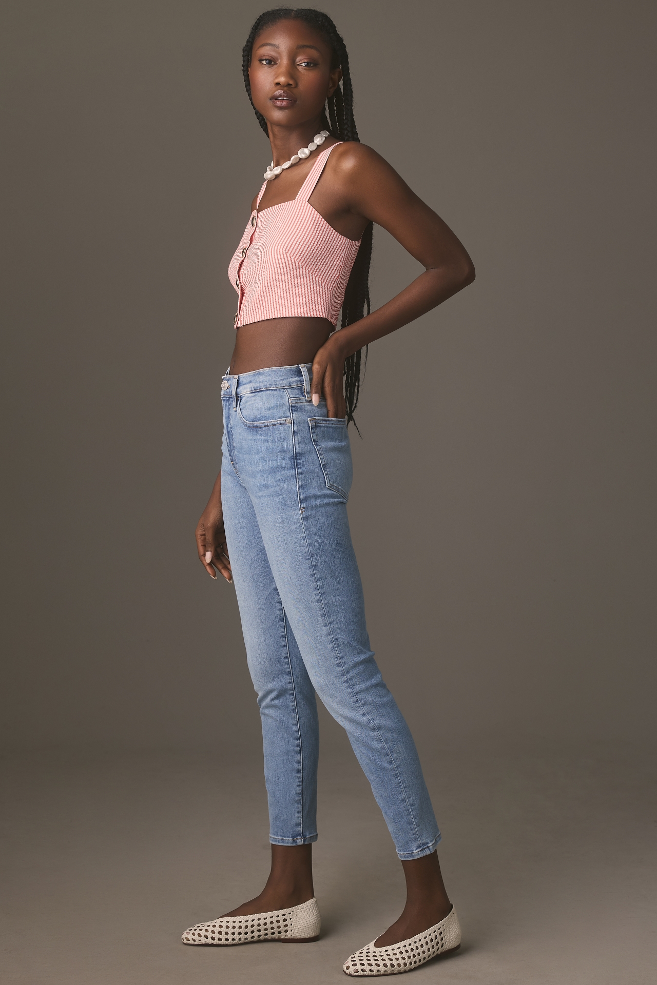 FRAME Le High Skinny Crop High-Rise Jeans