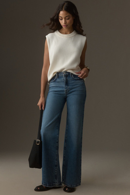 Frame Petite Le Jane Wide-leg Jeans In Blue