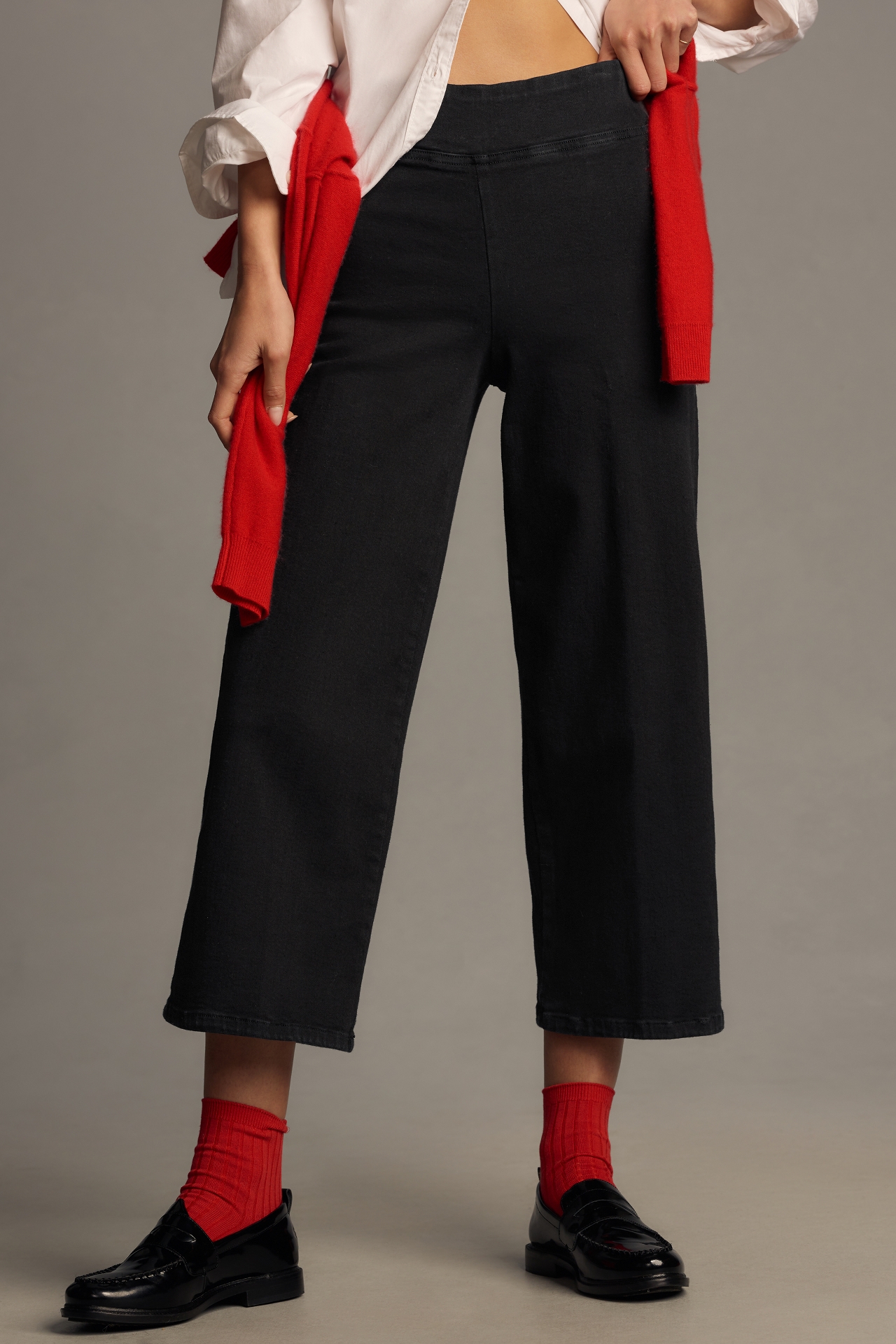 FRAME Jetset Mid-Rise Crop Wide-Leg Jeans