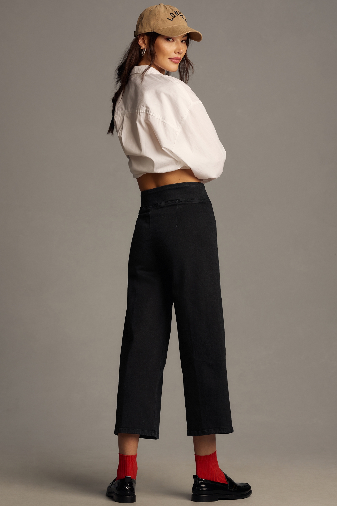 FRAME Jetset Mid-Rise Crop Wide-Leg Jeans